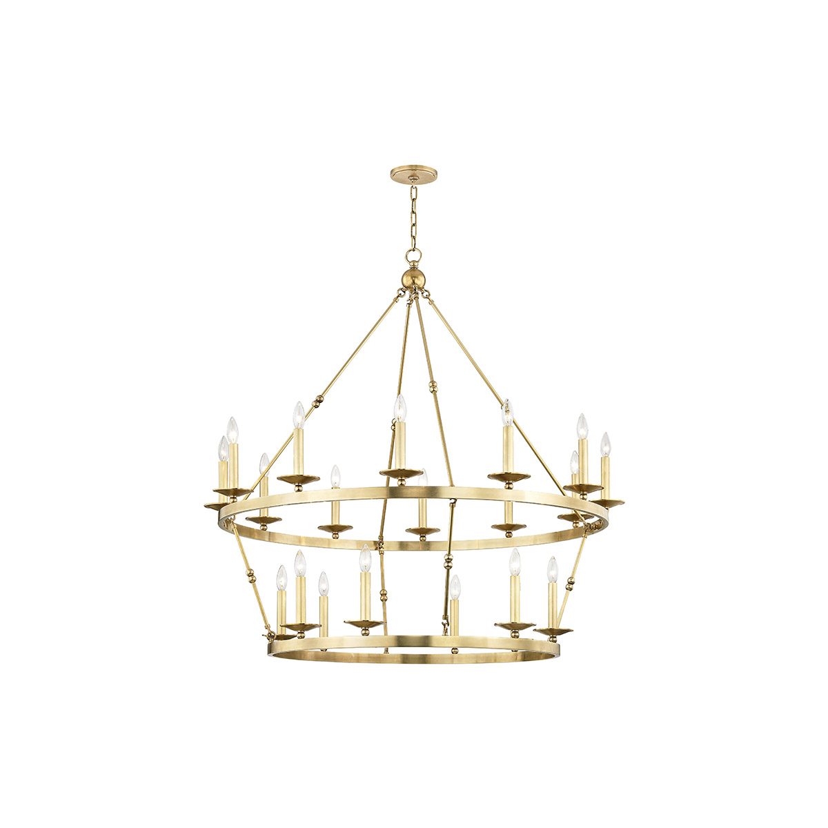 Hudson Valley 3247-AGB Allendale 20 Light 46.75 inch Aged Brass Chandelier Ceiling Light