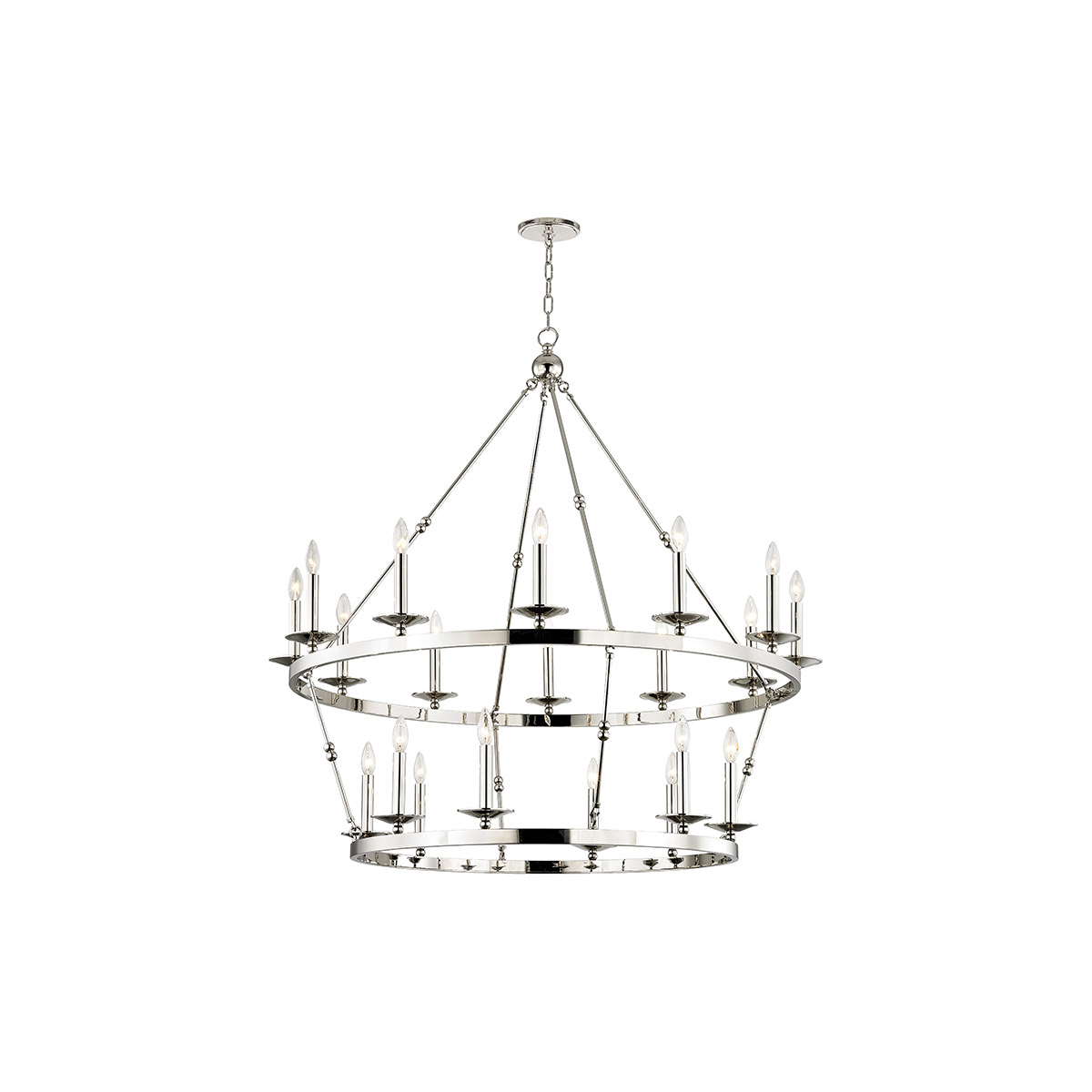 Hudson Valley 3247-PN Allendale 20 Light 46.75 inch Polished Nickel Chandelier Ceiling Light