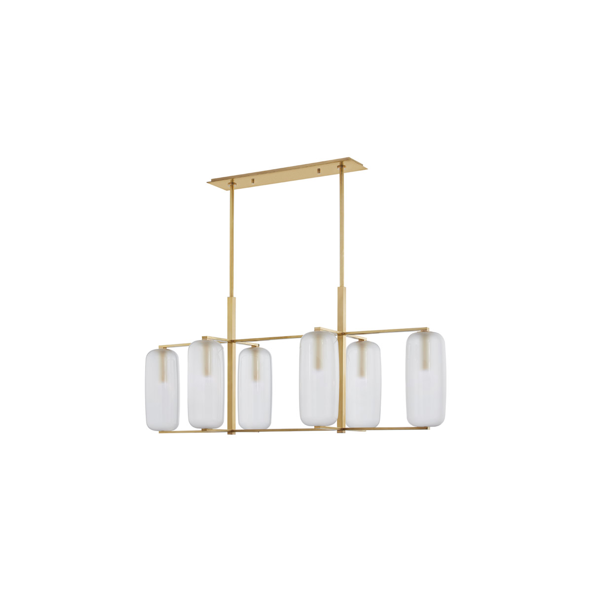 Hudson Valley 3476-AGB Pebble 6 Light 53.13 inch Aged Brass Island Light Ceiling Light