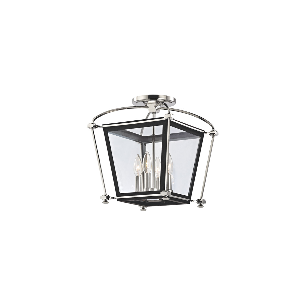 Hudson Valley 3610-PN Hollis 4 Light 12.75 inch Polished Nickel Semi Flush Ceiling Light