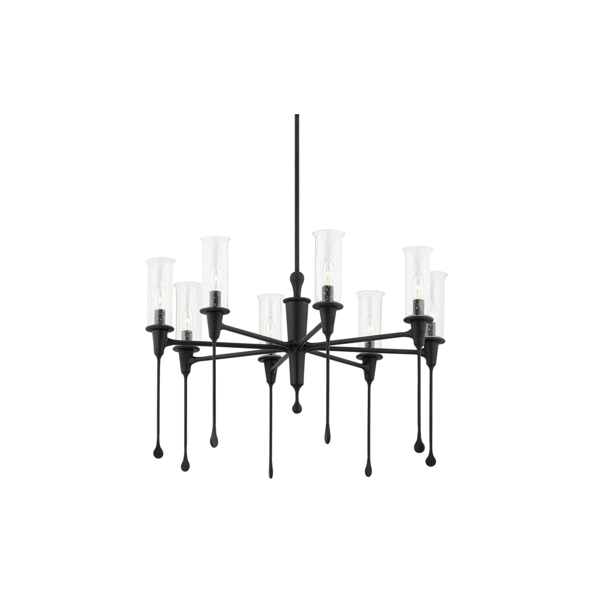 Hudson Valley 4131-BI Chisel 8 Light 31.75 inch Black Iron Chandelier Ceiling Light