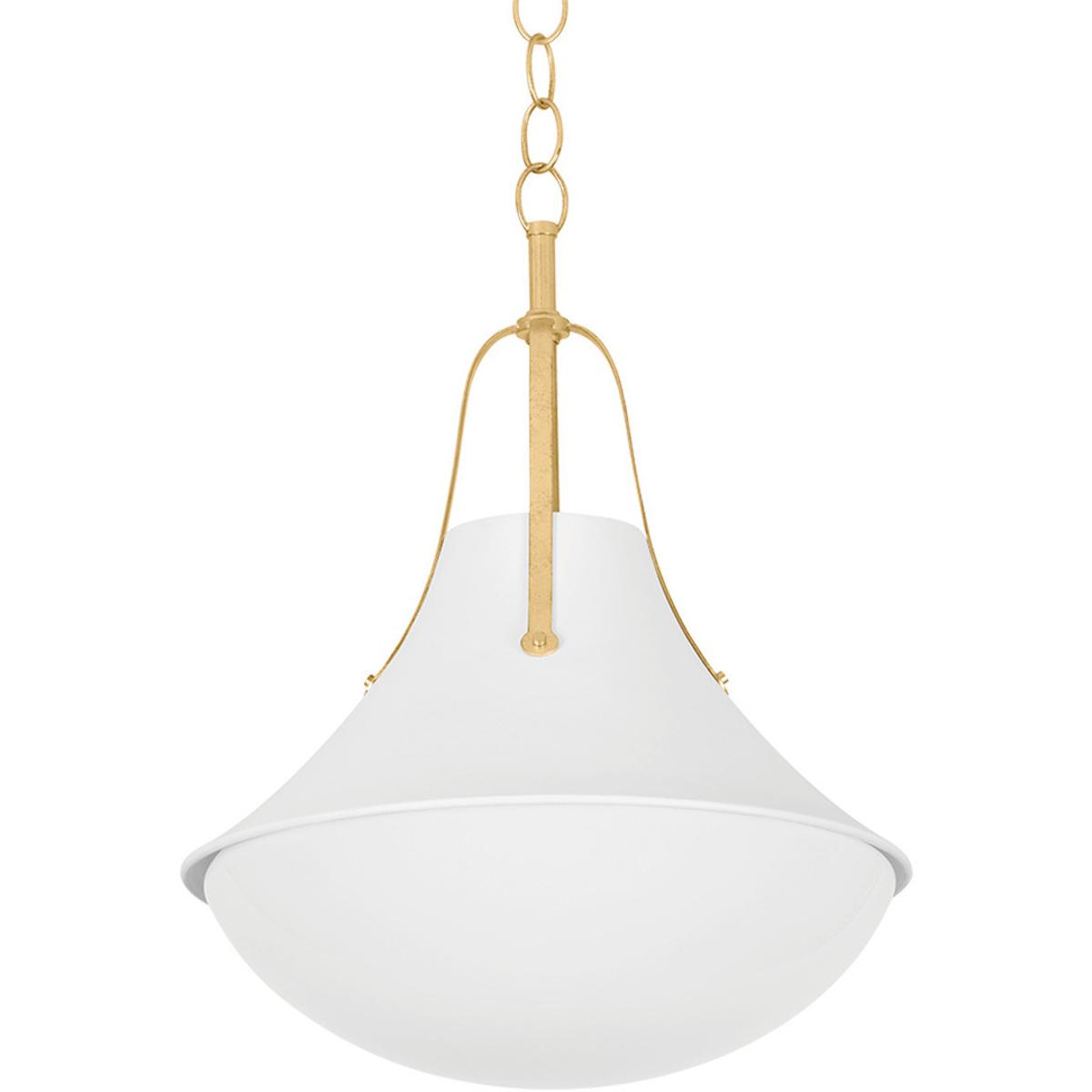 Hudson Valley 4520-VGL/WP Coventry 1 Light 20 inch Vintage Gold Leaf and  White Plaster Pendant Ceiling Light