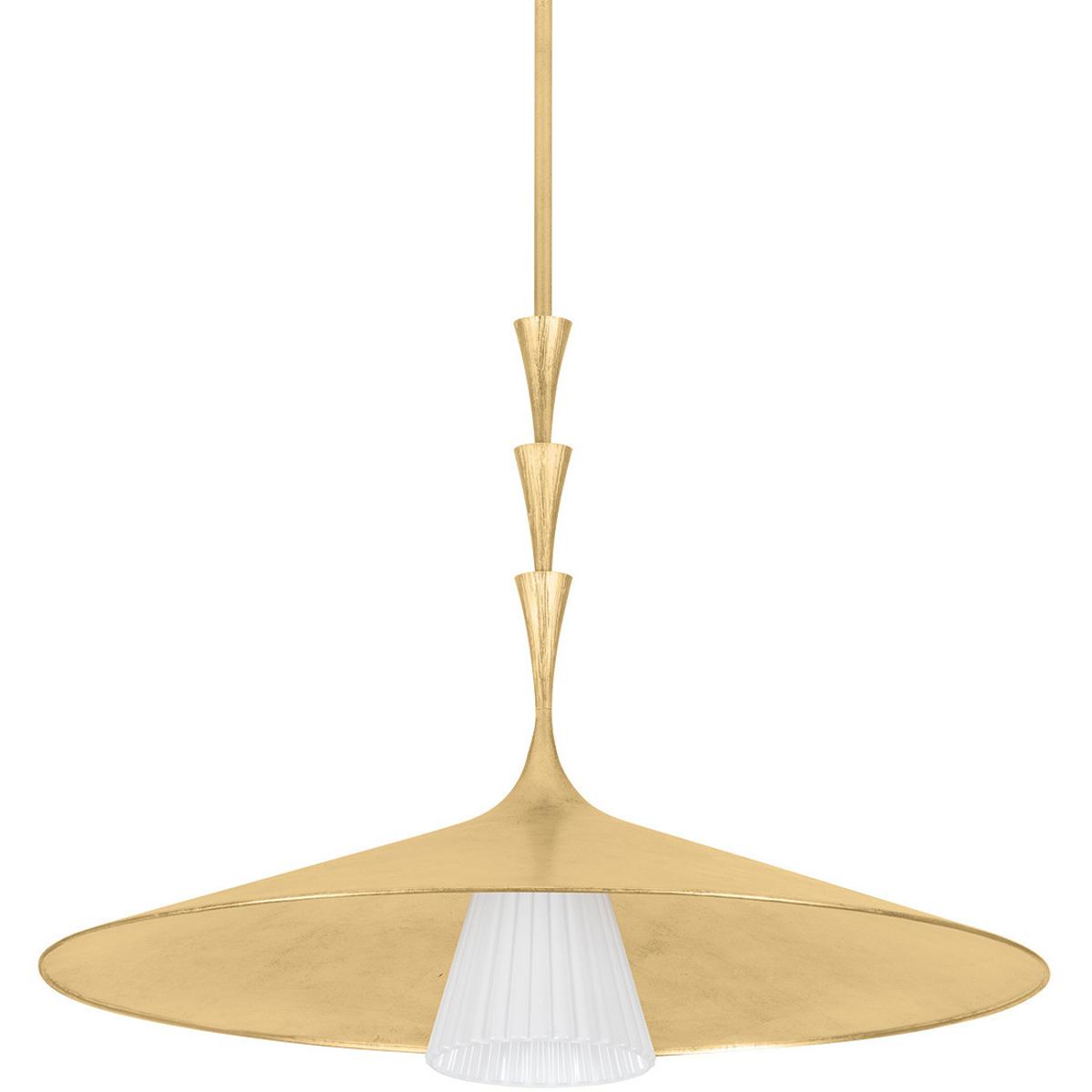 Hudson Valley 4534-VGL Vails Gate 1 Light 34 inch Vintage Gold Leaf Pendant Ceiling Light