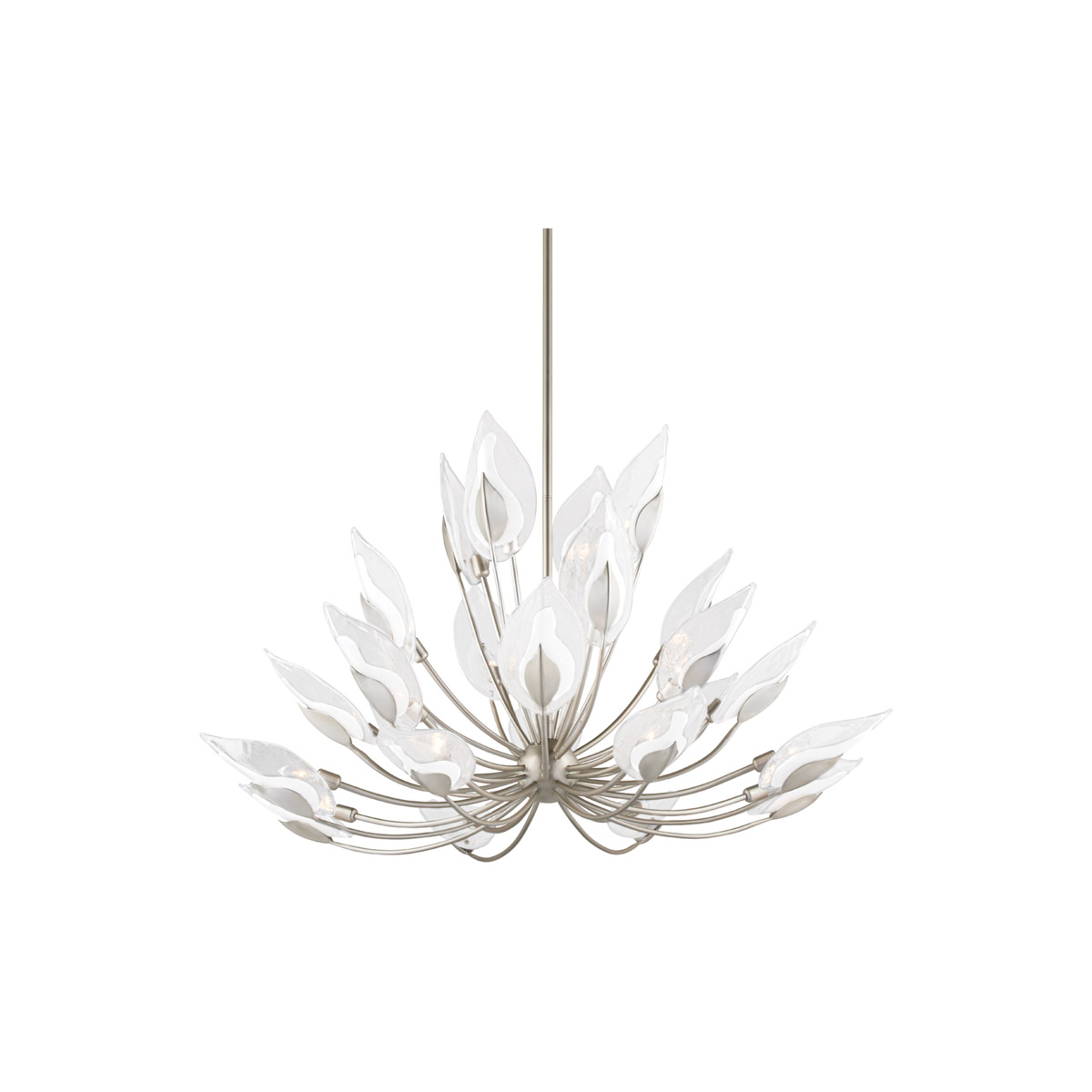Hudson Valley 4856-SL Blossom 24 Light 55 inch Silver Leaf Chandelier Ceiling Light