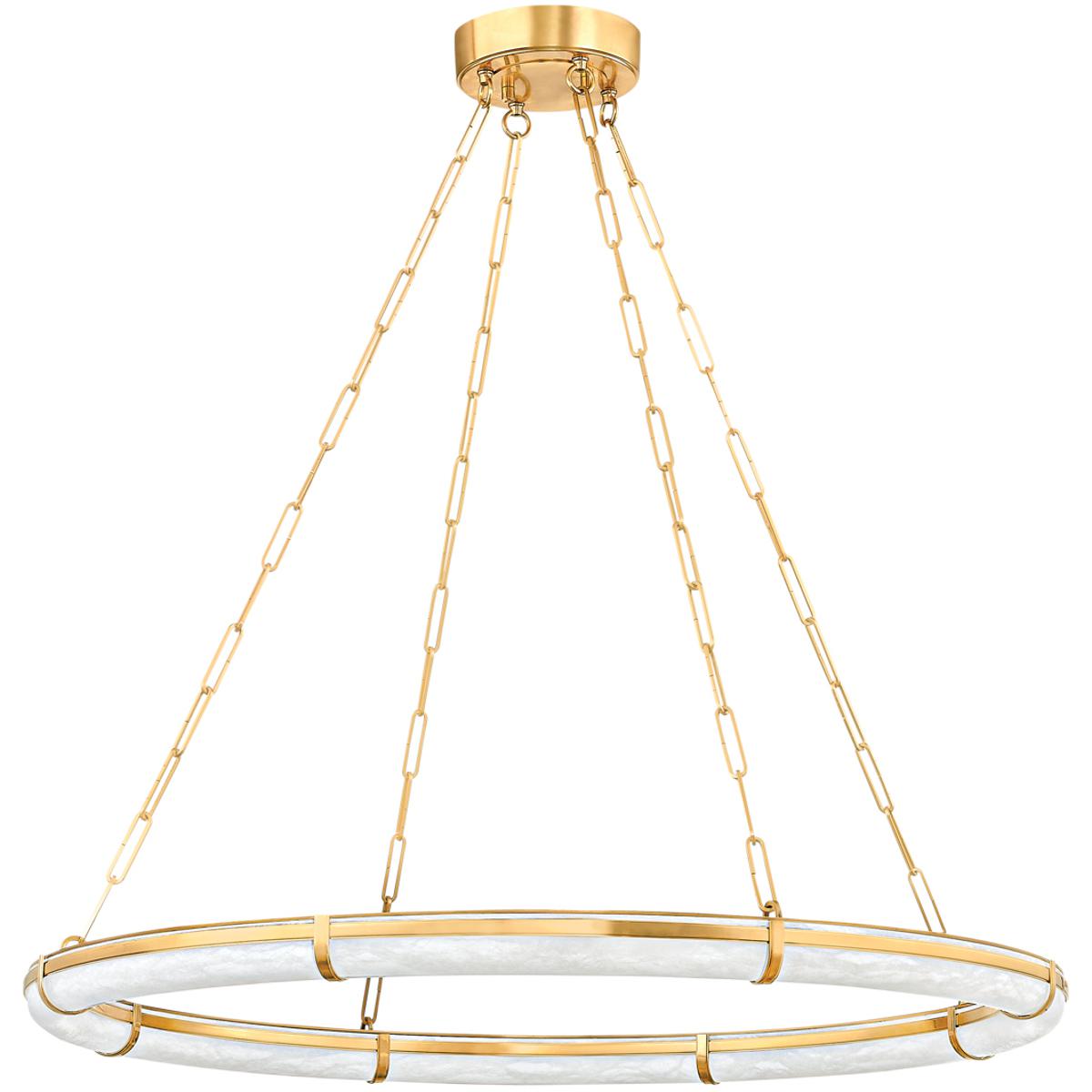 Hudson Valley 5142-AGB Sennett LED 42 inch Aged Brass Chandelier Ceiling Light