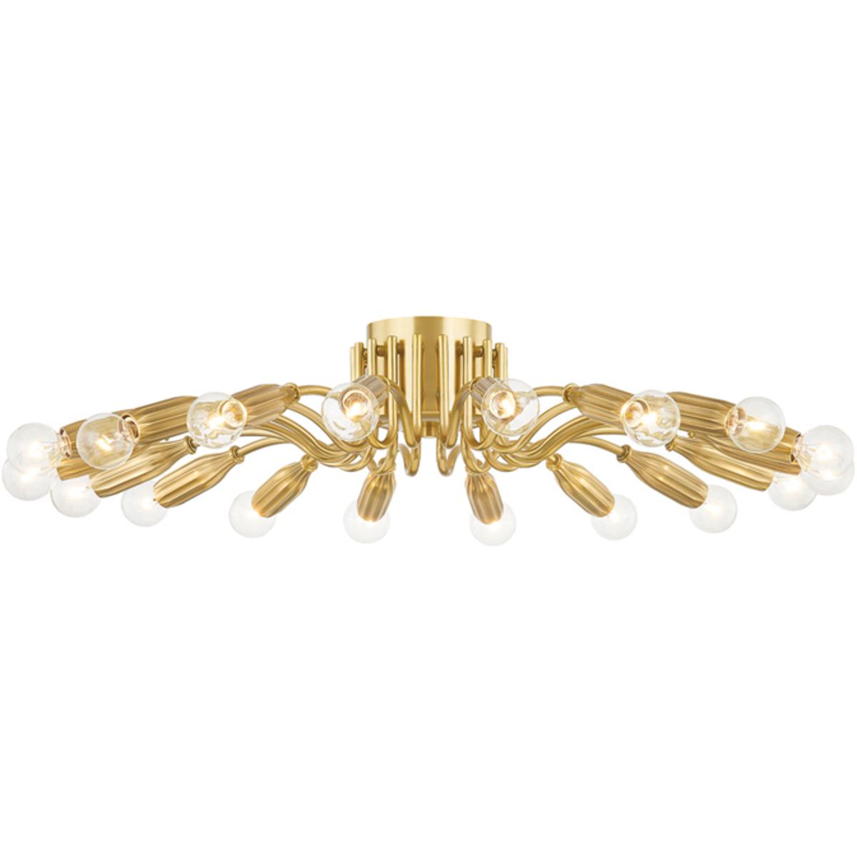 Hudson Valley 5932-AGB Barney 18 Light 31.5 inch Aged Brass Semi Flush Ceiling Light