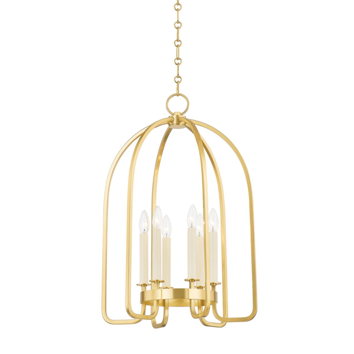 Hudson Valley 6318-AGB Oakville 6 Light 18.25 inch Aged Brass Hanging Lantern Ceiling Light