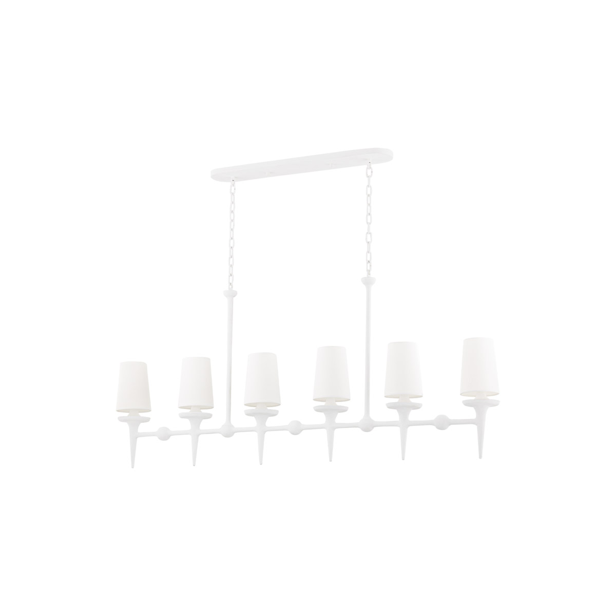 Hudson Valley 6658-WP Torch 6 Light 58 inch White Plaster Island Light Ceiling Light