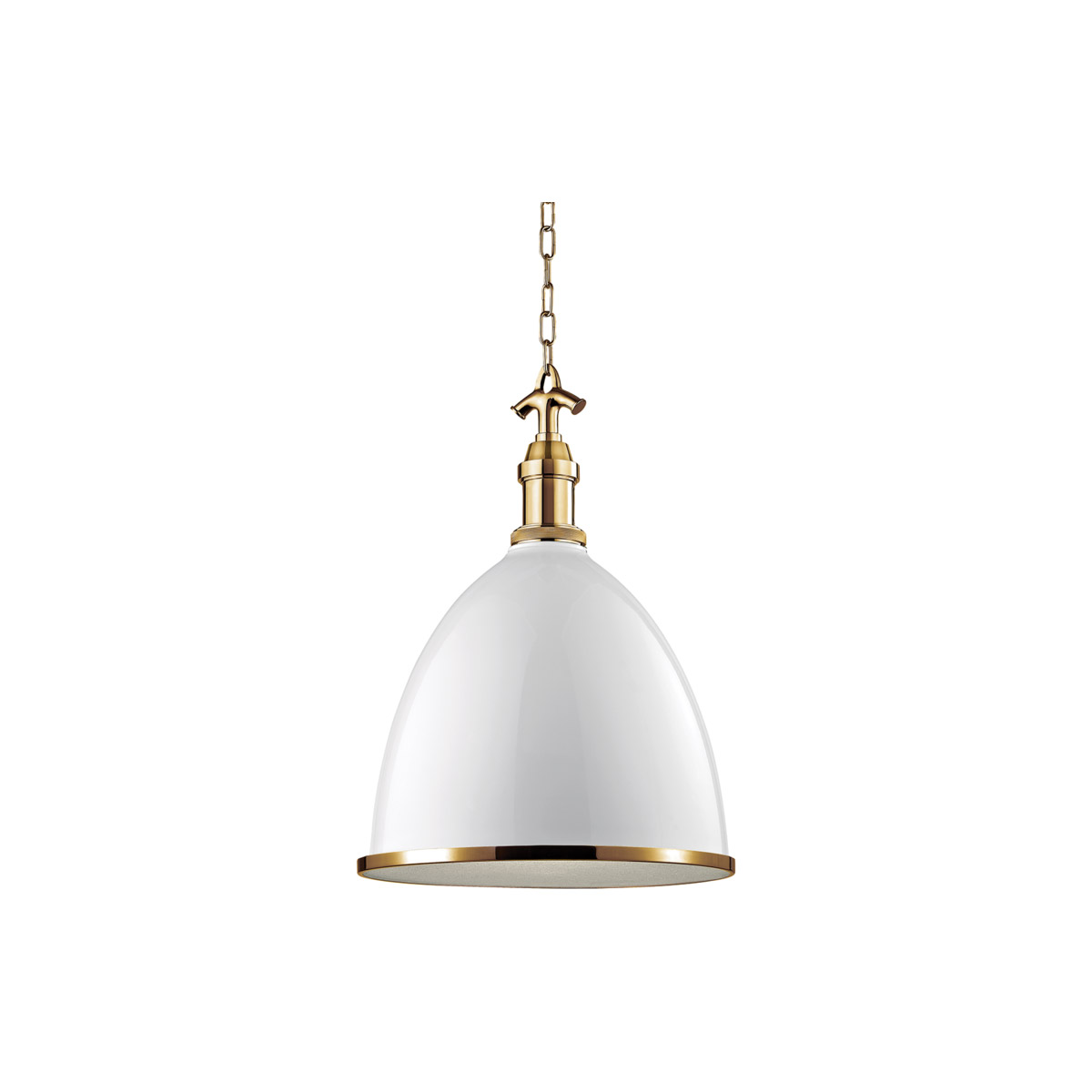 Hudson Valley 7718-WAGB Viceroy 1 Light 16.75 inch White / Aged Brass Pendant Ceiling Light