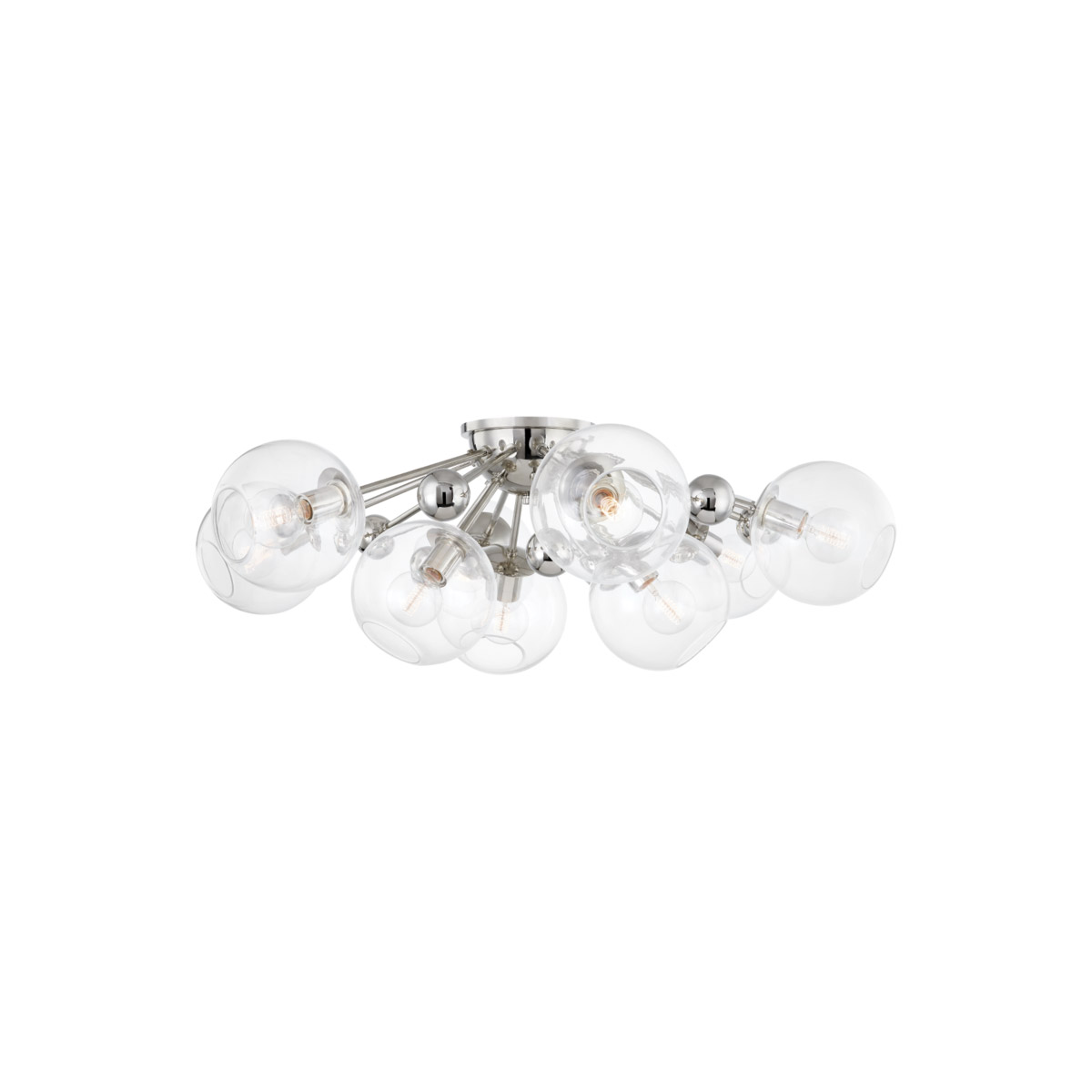Hudson Valley 8042-PN Abbott 9 Light 41.75 inch Polished Nickel Semi Flush Ceiling Light