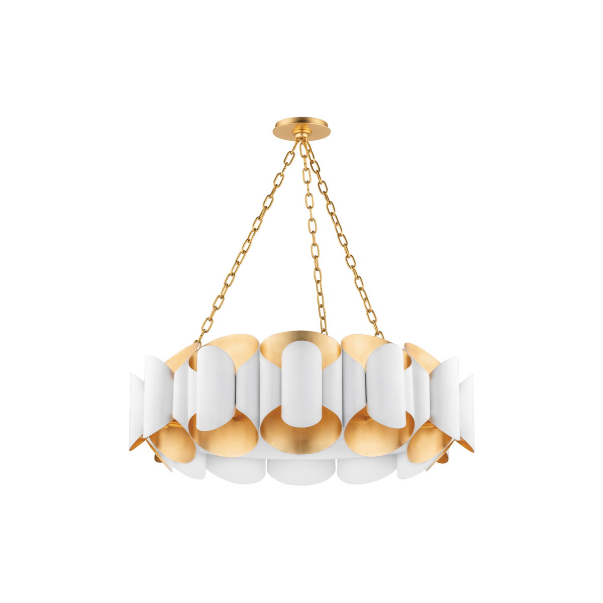 Hudson Valley 8534-GL/WH Banks 12 Light 34.5 inch Gold Leaf / White Chandelier Ceiling Light