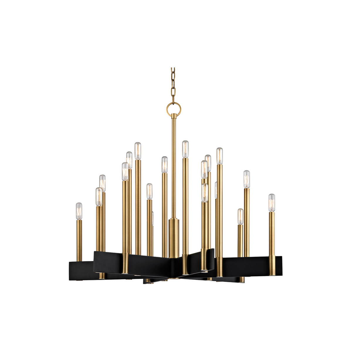 Hudson Valley 8834-AGB Abrams 18 Light 33.5 inch Aged Brass Chandelier Ceiling Light