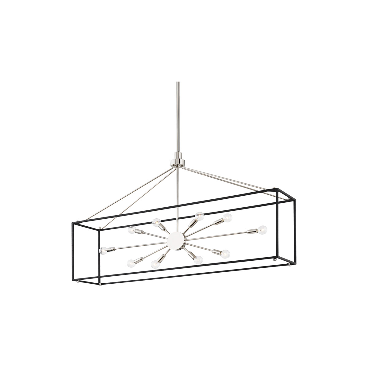 Hudson Valley 8948-PN/BK Glendale 10 Light 48 inch Polished Nickel / Black Island Light Ceiling Ligh