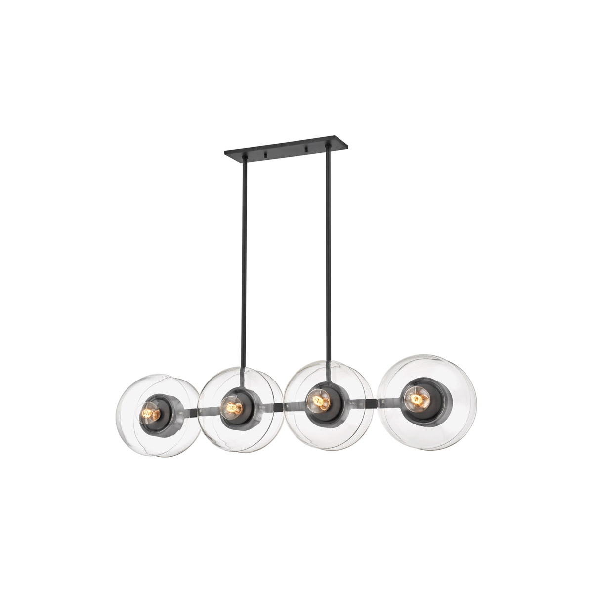Hudson Valley 9450-BBR Kert 8 Light 50.25 inch Black Brass Island Light Ceiling Light