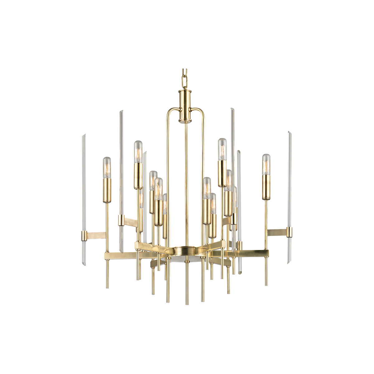 Hudson Valley 9912-AGB Bari 12 Light 24 inch Aged Brass Chandelier Ceiling Light