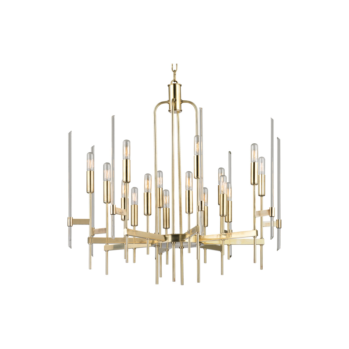 Hudson Valley 9916-AGB Bari 16 Light 30 inch Aged Brass Chandelier Ceiling Light