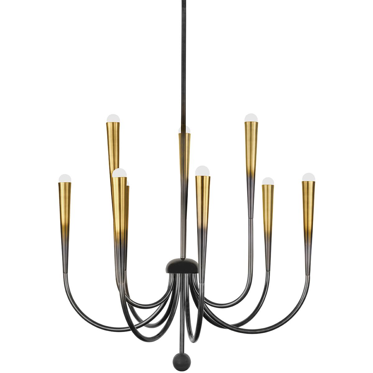 Hudson Valley CB3849-GB Adley 9 Light 39.75 inch Gradient Brass Chandelier Ceiling Light