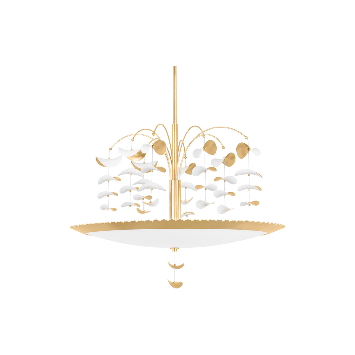 Hudson Valley KBS1747808GLSWH Paavo 8 Light 36 inch Gold Leaf and Soft White Chandelier Ceiling Light