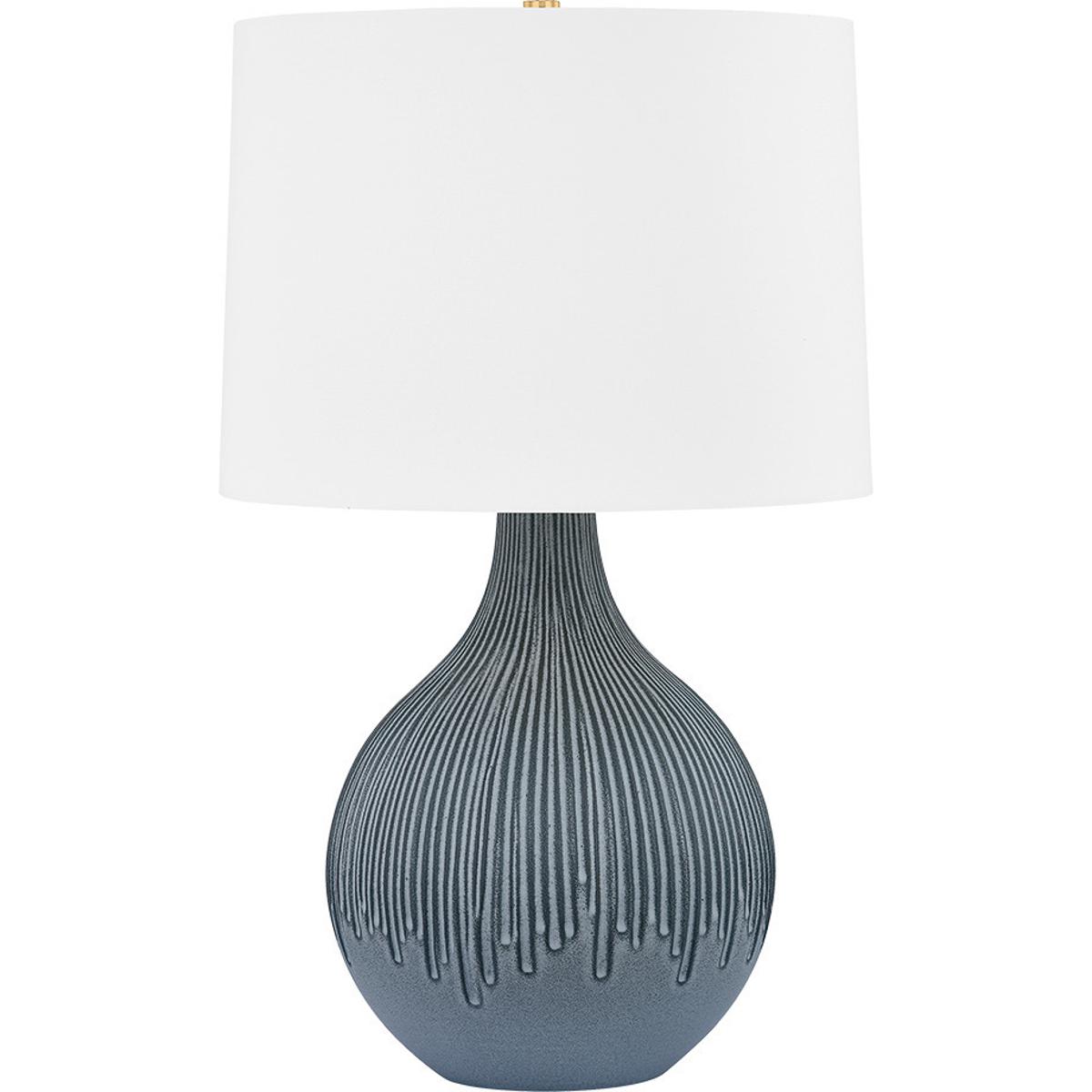 Hudson Valley L7428-AGB/CPB Nepperhand 28 inch 15 watt Aged Brass and Ceramic Providence Blue Table Lamp Portable Light