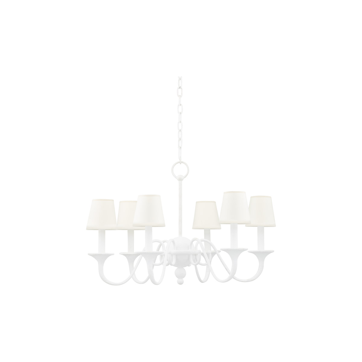 Hudson Valley MDS432-WP Windsor 6 Light 29.5 inch White Plaster Chandelier Ceiling Light