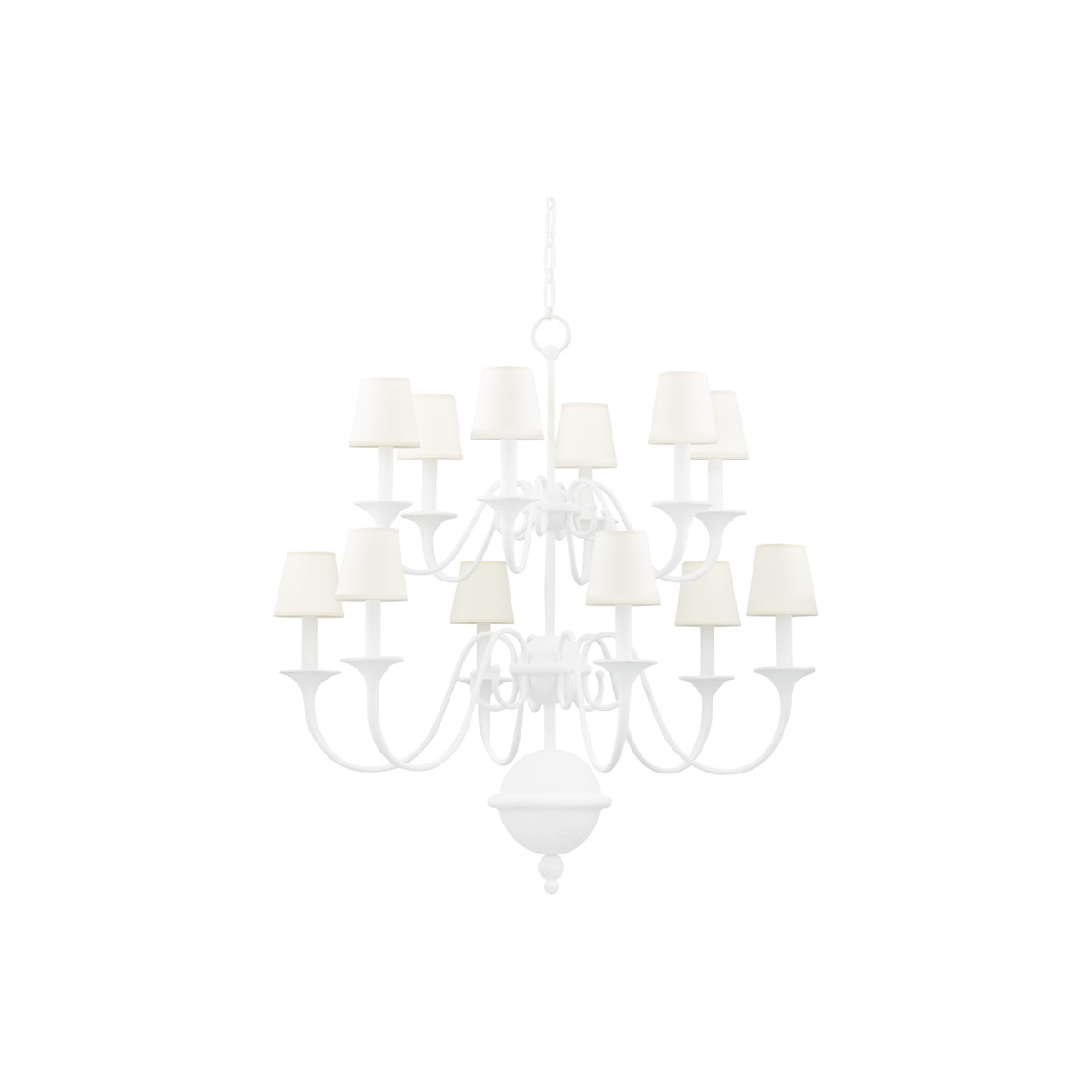 Hudson Valley MDS433-WP Windsor 12 Light 38 inch White Plaster Chandelier Ceiling Light