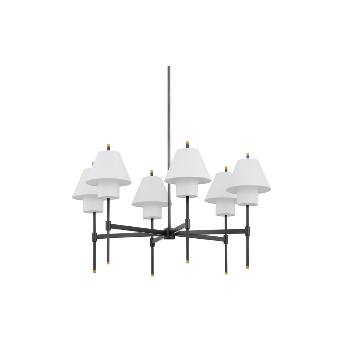 Hudson Valley PI1899806-AGB/DB Glenmoore 6 Light 34.75 inch Aged Brass and Distressed Bronze Chandelier Ceiling Light