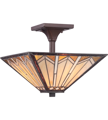 Aurora Lighting Blockton 2 Light Semi-Flush, Russet (611728238363)