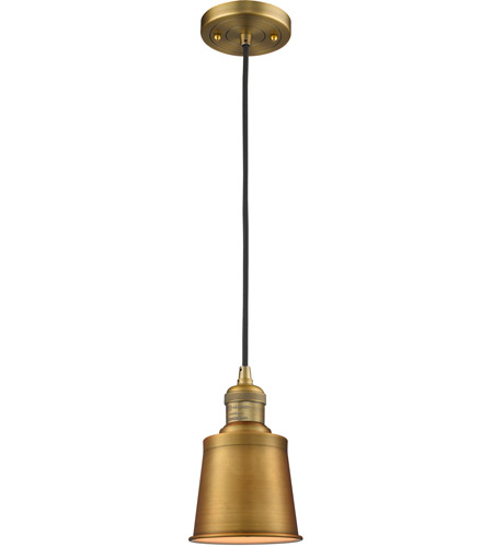 Innovations Lighting 201C-BB-M9-LED Addison LED 5 inch Brushed Brass Mini Pendant Ceiling Light
