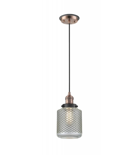 Innovations 201CBP-ACBK-G262 One Light Mini Pendant from Franklin Restoration Collection 