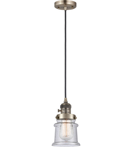 Innovations Lighting 201CSW-AB-G184S-LED Franklin Restoration Canton LED 6 inch Antique Brass Mini Pendant Ceiling Light photo