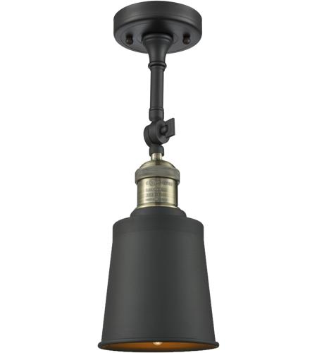 Innovations Lighting 201F-AB-M9-LED Addison LED 5 inch Antique Brass Semi-Flush Mount Ceiling Light