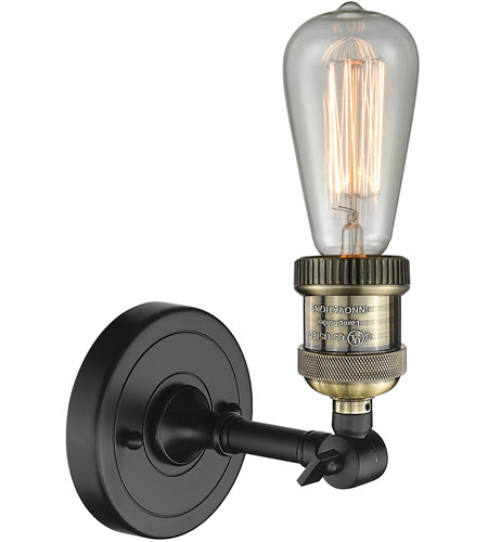 Innovations Lighting 202-BBB-LED Bare Bulb LED 5 inch Black Brushed Brass Sconce Wall Light 202-BBB(FacingUp).jpg