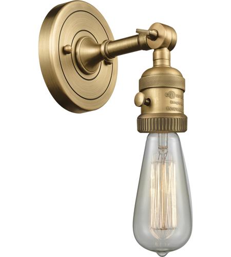 Innovations Lighting 203SW-BB-LED Bare Bulb LED 5 inch Brushed Brass Wall Sconce Wall Light