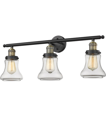 Innovations Lighting 205-BBB-G192 Bellmont 3 Light 30 inch Black and Brushed Brass Vanity Light Wall Light