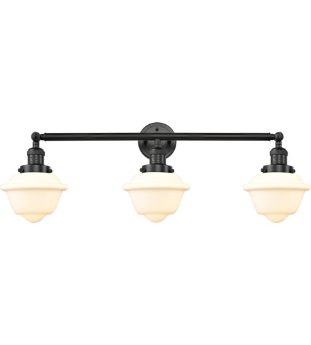 Innovations Lighting 205 Bk G531 Small Oxford 3 Light 34 Inch Matte Black Bath Vanity Light Wall Light Franklin Restoration