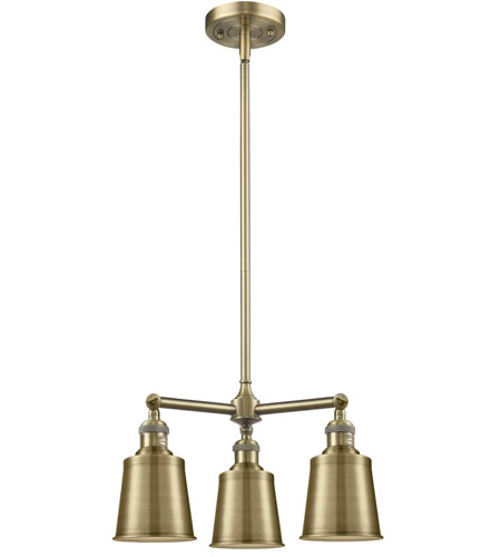 Innovations Lighting 207-BAB-M9 Addison 3 Light 19 inch Black Antique Brass Chandelier Ceiling Light