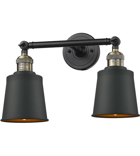 Innovations Lighting 208-BAB-M9-LED Addison LED 16 inch Black Antique Brass Bathroom Fixture Wall Light photo