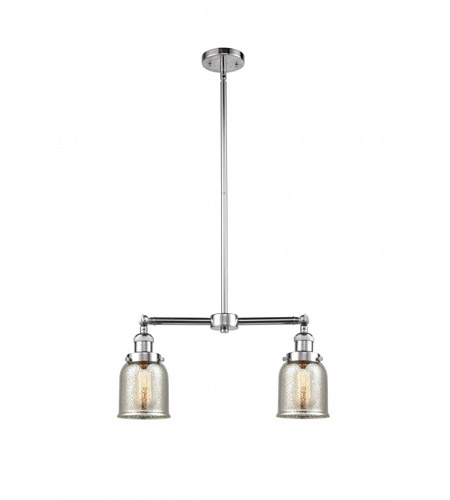Innovations Lighting 209-PC-G58-LED Franklin Restoration Small Bell LED 21 inch Polished Chrome Chandelier Ceiling Light in Silver Plated Mercury Glass, Franklin Restoration photo