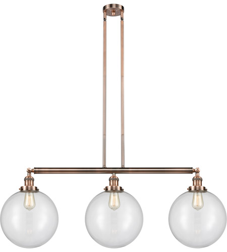 Innovations Lighting 213-AC-S-G202-10-LED Franklin Restoration X-Large Beacon LED 42 inch Antique Copper Island Light Ceiling Light in Clear Glass, Franklin Restoration photo