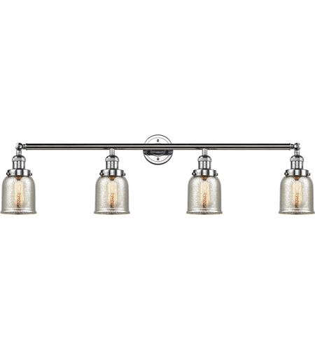 Innovations Lighting 215-PC-G58-LED Franklin Restoration Small Bell LED 43 inch Polished Chrome Bath Vanity Light Wall Light in Silver Plated Mercury Glass, Franklin Restoration photo
