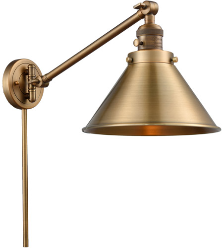 Innovations Lighting 237-BB-M10-BB-LED Briarcliff 21 inch 3.50 watt Brushed Brass Swing Arm Wall Light, Franklin Restoration