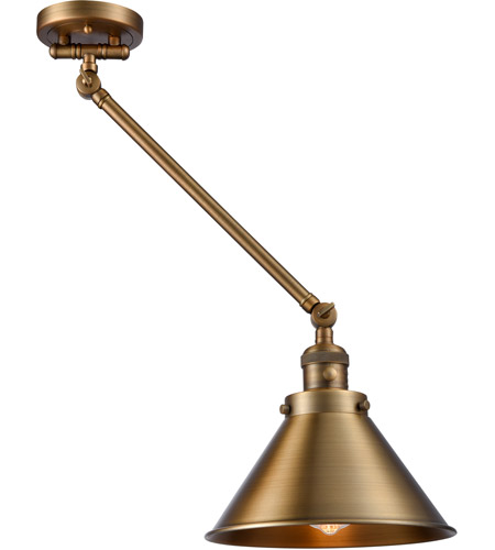 Innovations Lighting 237-BB-M10-BB-LED Briarcliff 21 inch 3.50 watt Brushed Brass Swing Arm Wall Light, Franklin Restoration 237-BB-M10-BB_4.jpg