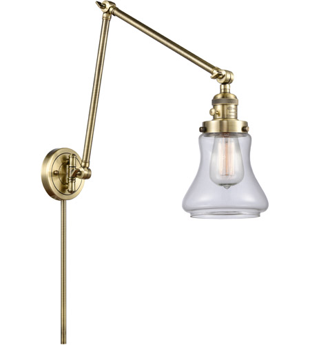 Innovations Lighting 238-AB-G192-LED Bellmont 30 inch 3.50 watt Antique Brass Swing Arm Wall Light, Franklin Restoration