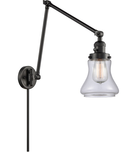 Innovations Lighting 238-BK-G192-LED Bellmont 30 inch 3.50 watt Matte Black Swing Arm Wall Light, Franklin Restoration