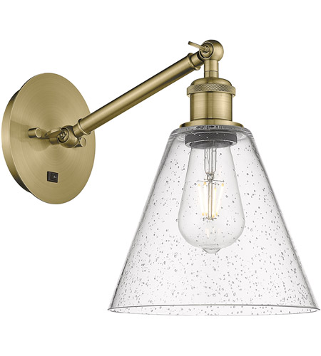 Innovations Lighting 317-1W-AB-GBC-84 Ballston Cone 1 Light 8 inch Antique Brass Sconce Wall Light