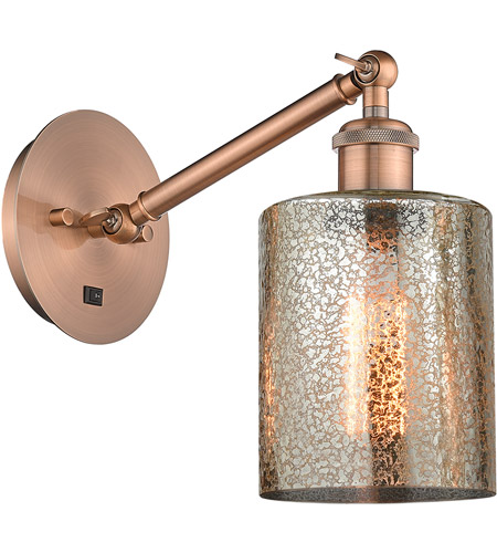 Innovations Lighting 317-1W-AC-G116-LED Ballston Cobbleskill LED 5 inch Antique Copper Sconce Wall Light photo
