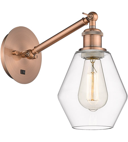 Innovations Lighting 317-1W-AC-G652-6-LED Ballston Cindyrella LED 6 inch Antique Copper Sconce Wall Light