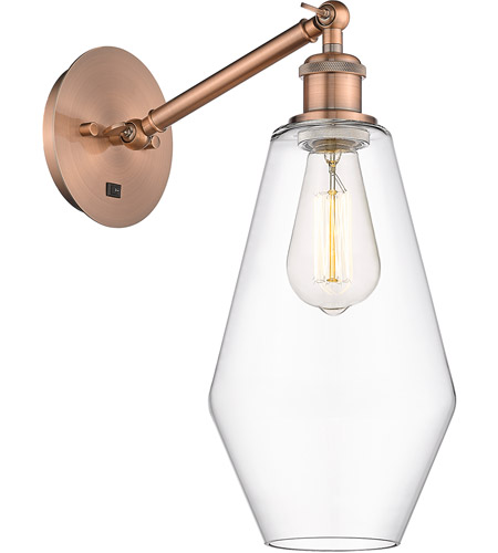 Innovations Lighting 317-1W-AC-G652-7-LED Ballston Cindyrella LED 7 inch Antique Copper Sconce Wall Light