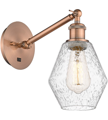 Innovations Lighting 317-1W-AC-G654-6-LED Ballston Cindyrella LED 6 inch Antique Copper Sconce Wall Light