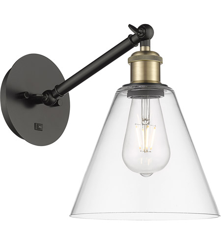 Innovations Lighting 317-1W-BAB-GBC-82 Ballston Cone 1 Light 8 inch Black Antique Brass Sconce Wall Light
